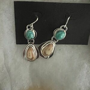 Silver and Turquoise Dangle Earrings